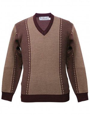Men pure wool sweater designer brown